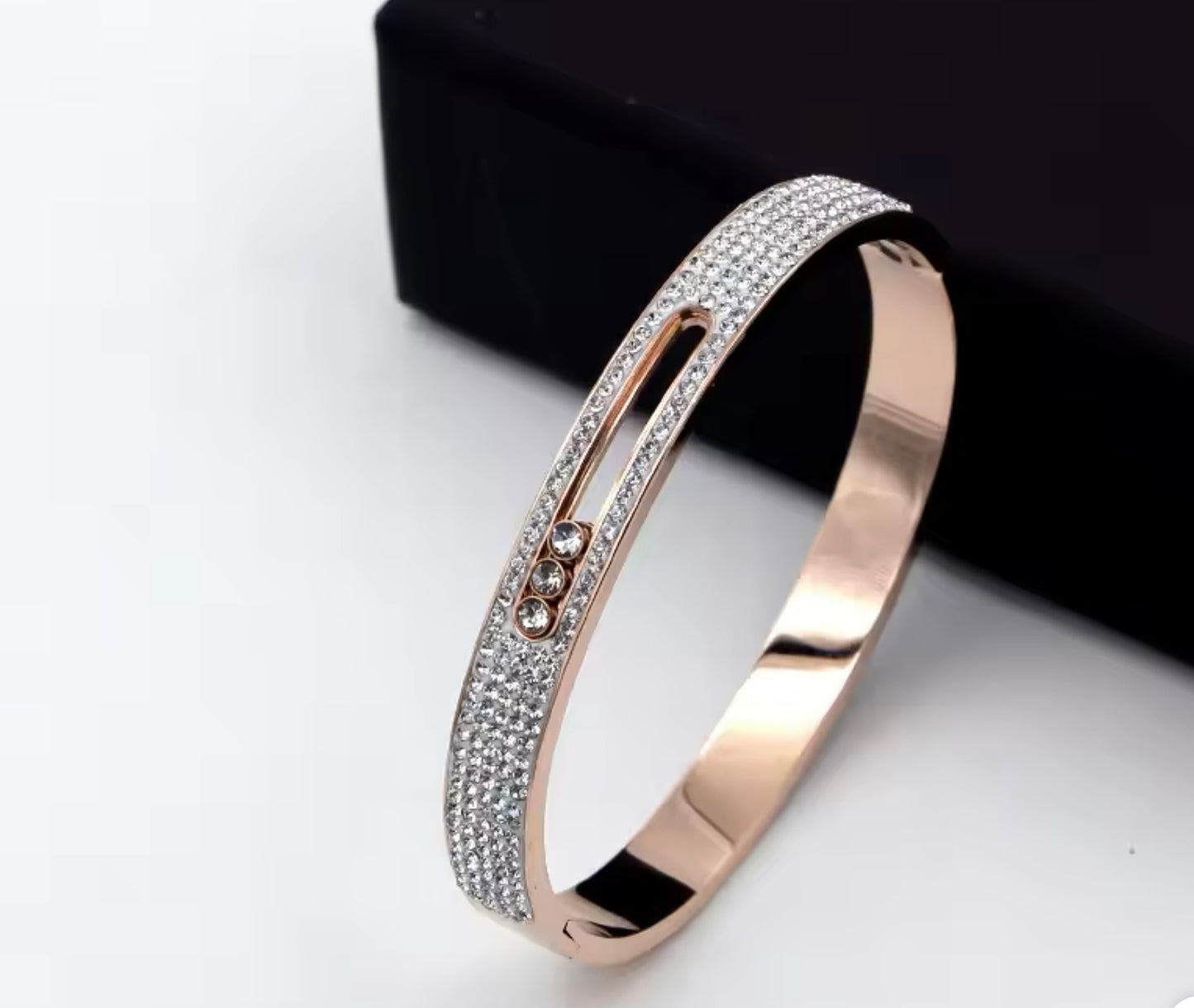 Gold-Plated Stainless Steel with Cubic Zirconia Bracelet