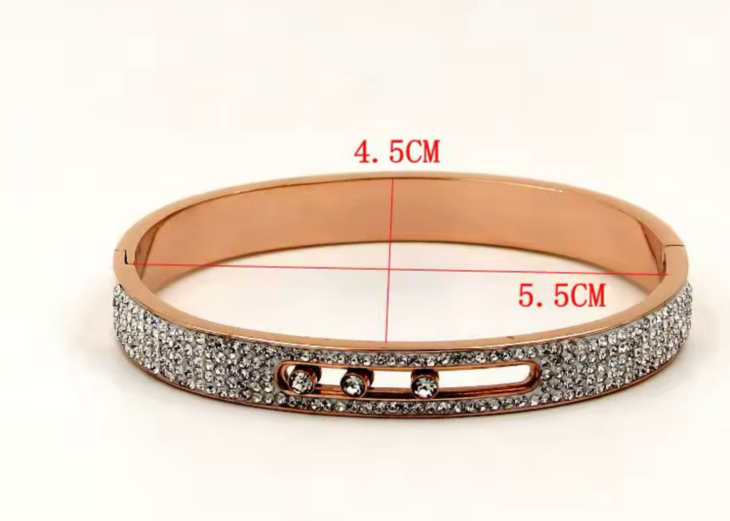 Gold-Plated Stainless Steel with Cubic Zirconia Bracelet