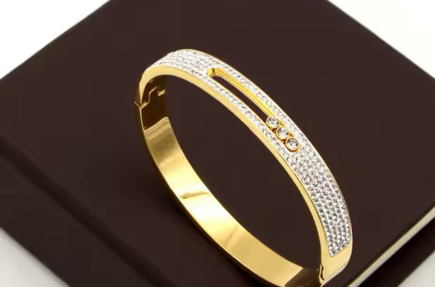 Gold-Plated Stainless Steel with Cubic Zirconia Bracelet